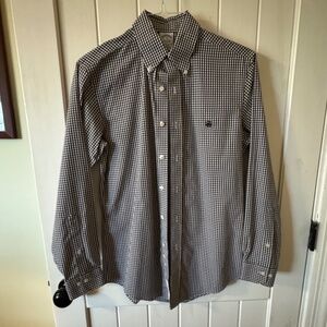 Brooks Brothers Long Sleeve Slim Fit Button-Down Dress Shirt, Small, Black/white